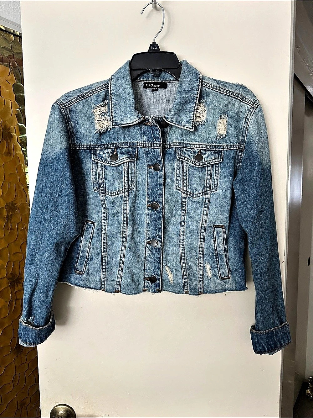 STS Blue Women's Distressed Denim Jacket Size XS